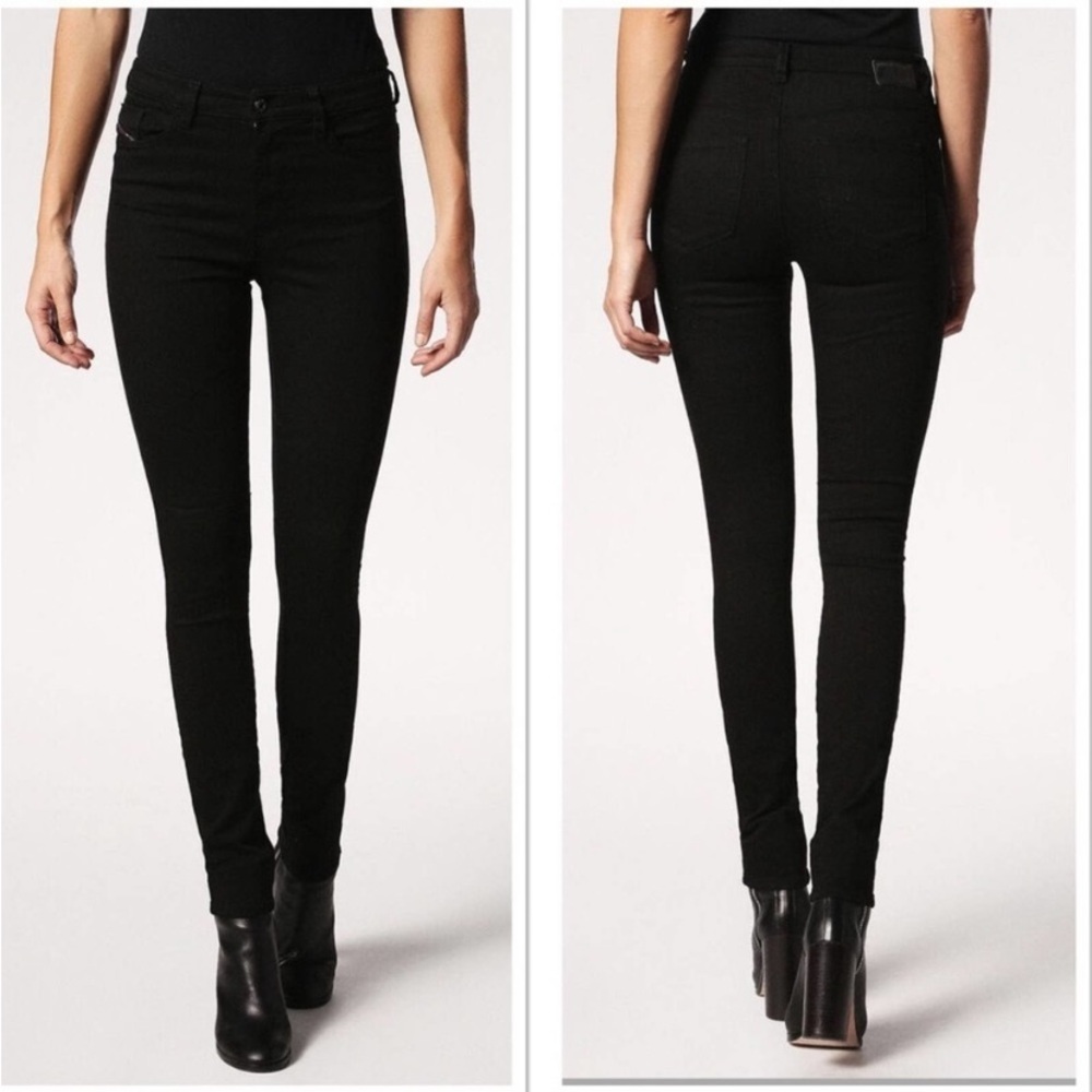 Diesel Black Skinny Skinzee High Slim Leg Mid Rise Denim Jeans Women's Size 26